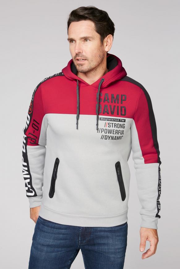 Hoodie mit Colour Blocking und Logo Prints