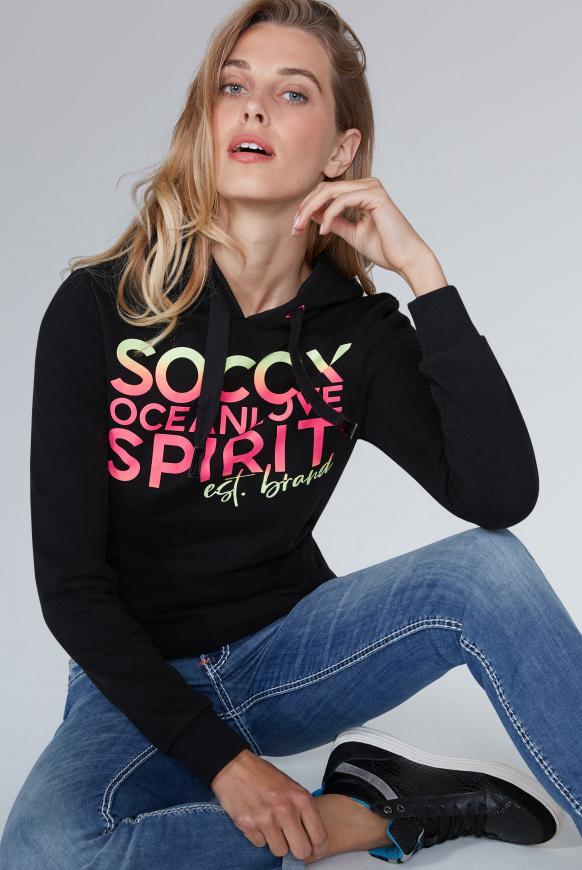 Hoodie mit Colour Print mit Farbverlauf