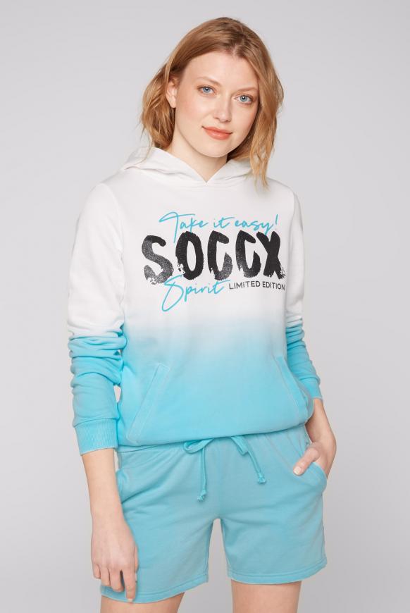 Hoodie mit Dip-Dye-Effekt und Print