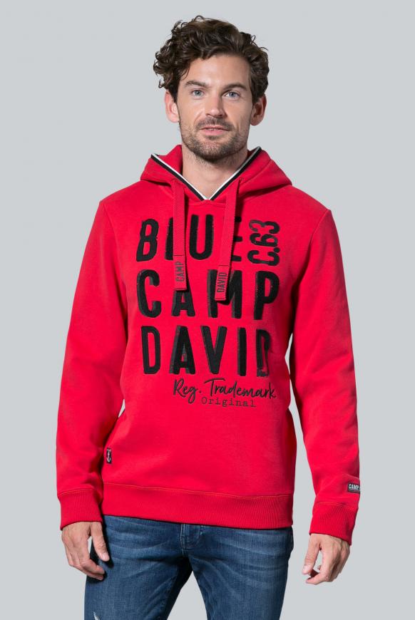 Hoodie mit großen Label-Applikationen