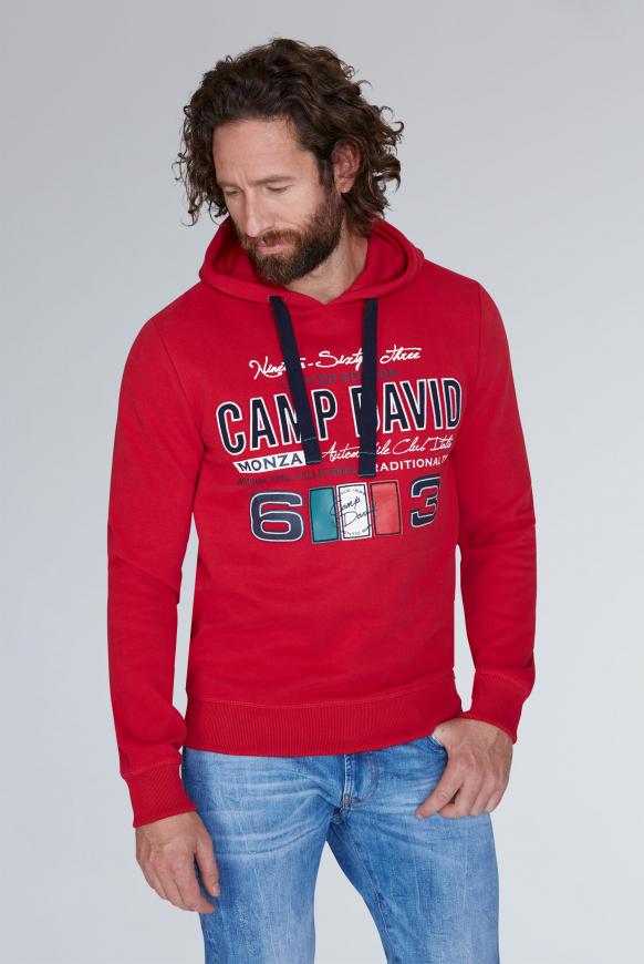 Hoodie mit großen Label-Applikationen