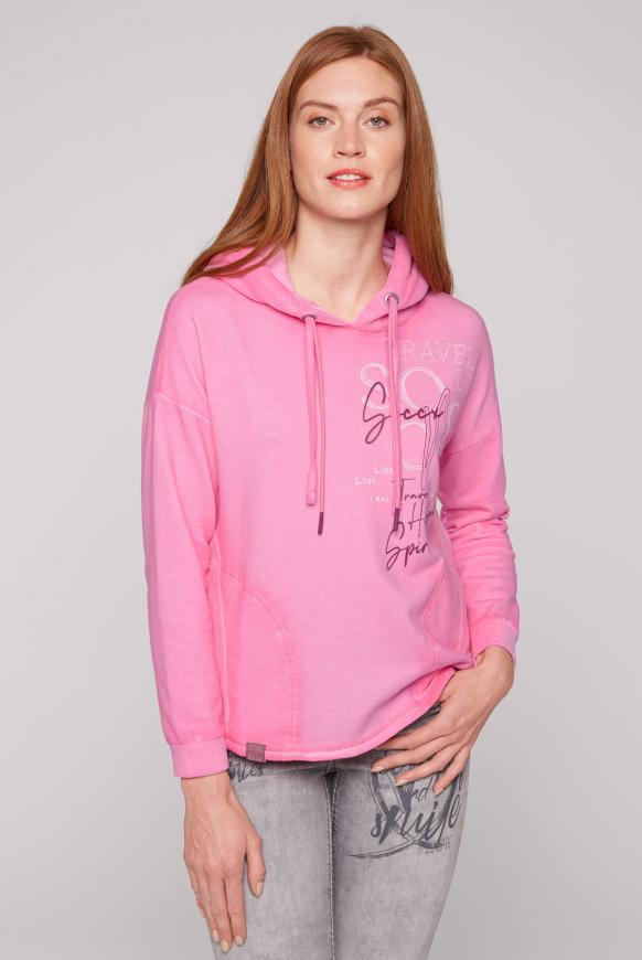 Hoodie mit Nicki-Details und Logo Print crystal pink