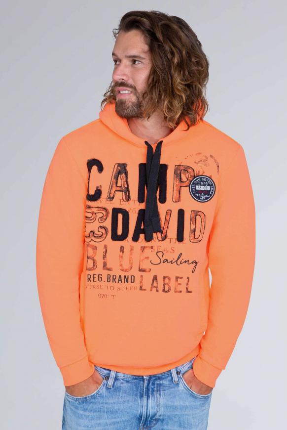 Hoodie mit Raw Edges und Used Artwork