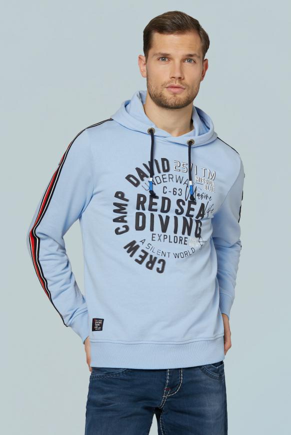 Hoodie mit Rubber Prints und Streifen-Tapes