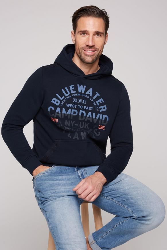 Hoodie mit rundem Puff Print blue navy