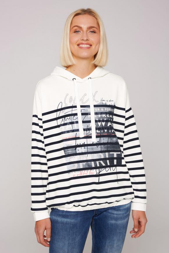 Hoodie mit Streifen- und Photoprint