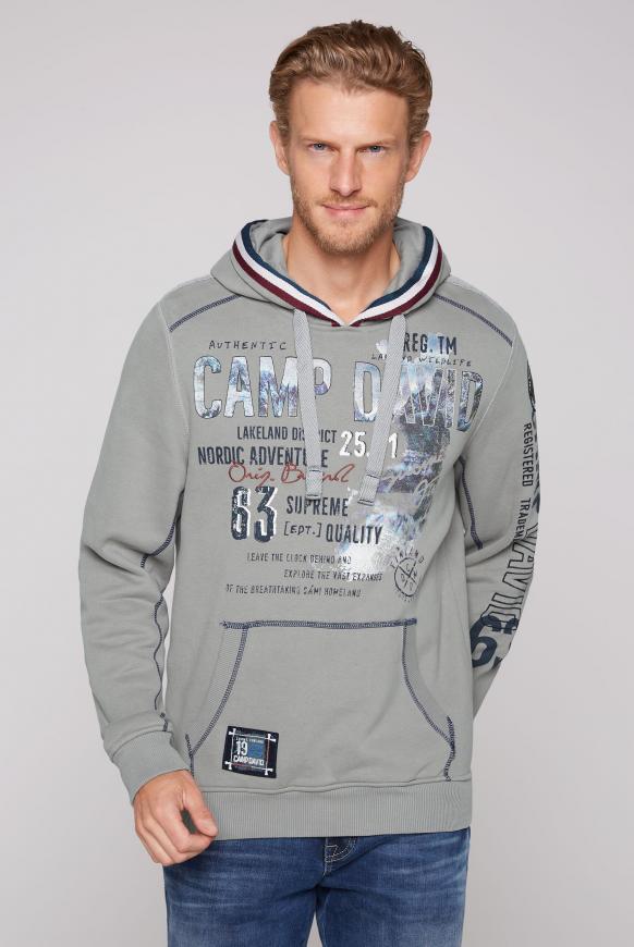 Hoodie mit Tapes und Logo-Applikationen polo grey