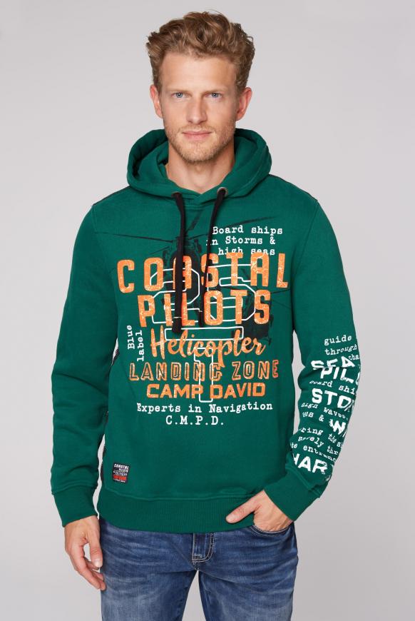 Hoodie mit Used Prints und Tapes