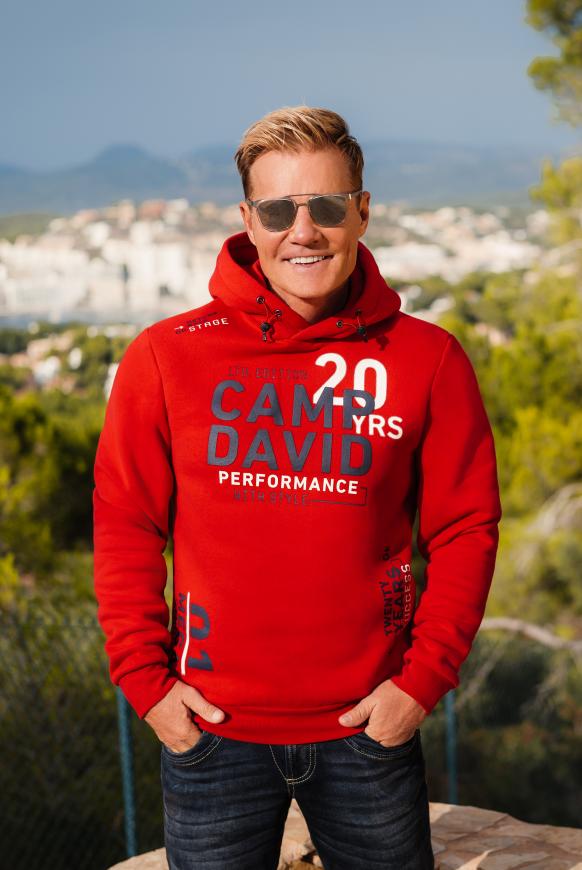 Hoodie mit vielen Logo Prints royal red