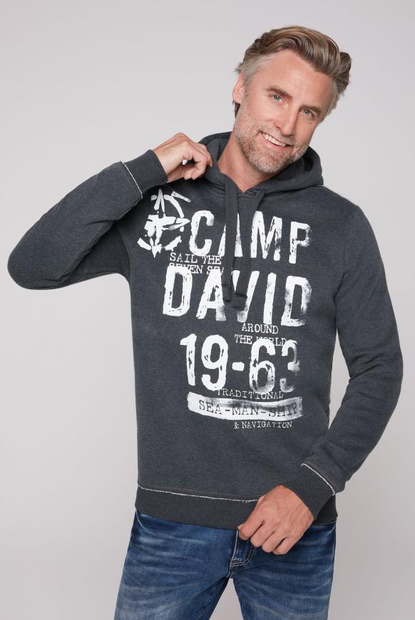 CAMP DAVID SOCCX Hoodie mit Watercolor Prints anthra melange