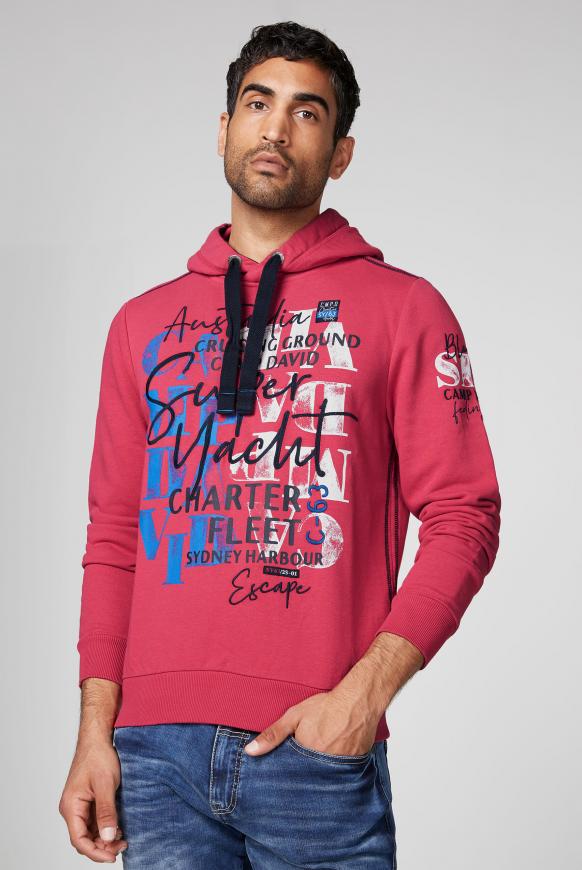 Hoodie mit Watercolour Print und Stickereien