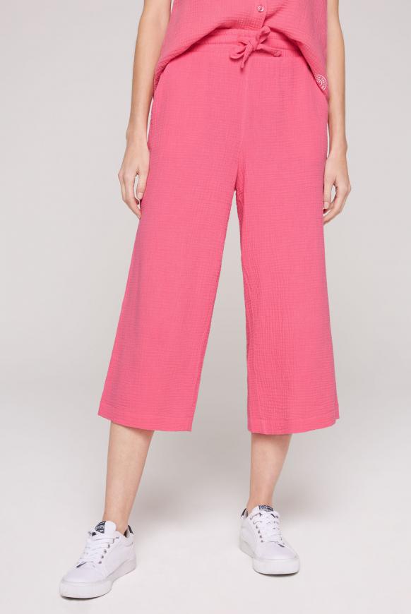 Hose aus Musselin mit weitem Bein