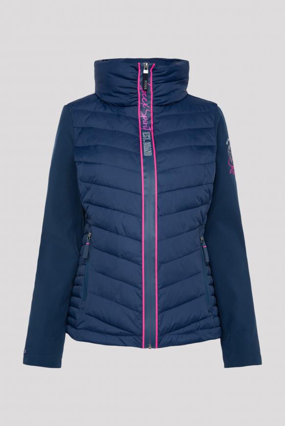 Jacke im Materialmix mit Kapuze