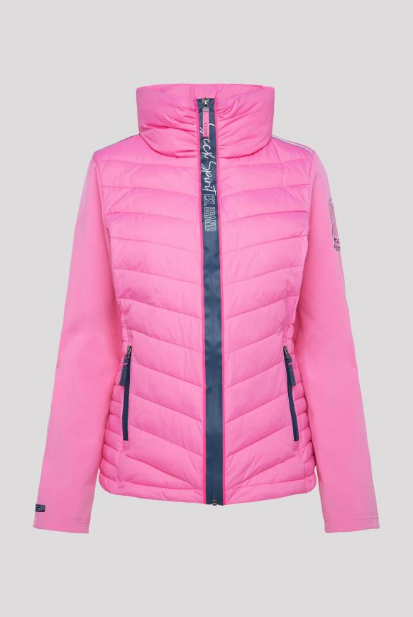 Jacke im Materialmix mit Kapuze