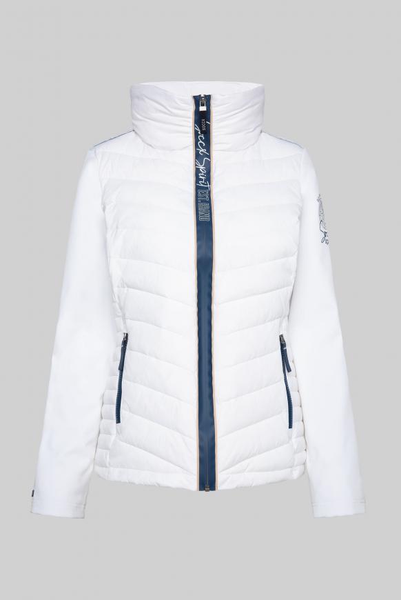 Jacke im Materialmix mit Kapuze