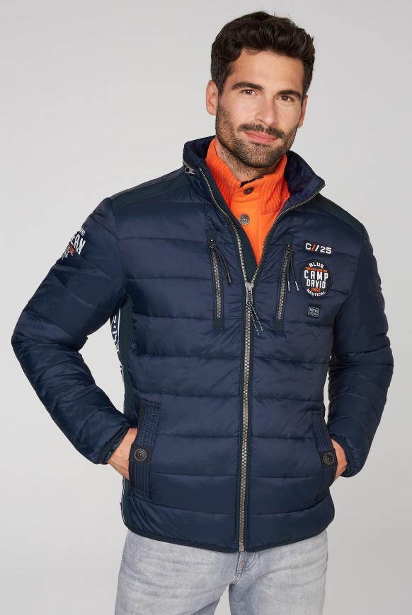 Jacke im Materialmix mit Rücken-Artwork
