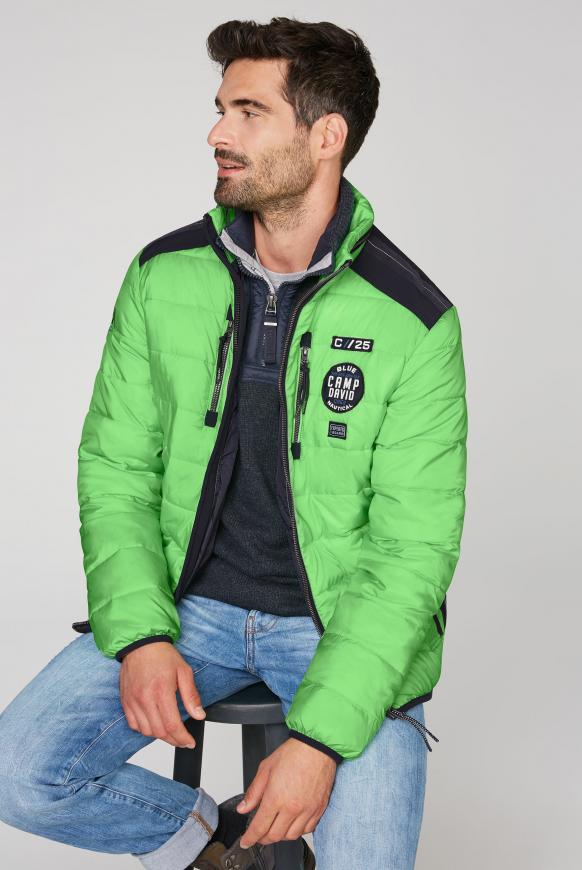 Jacke im Materialmix mit Rücken-Artwork