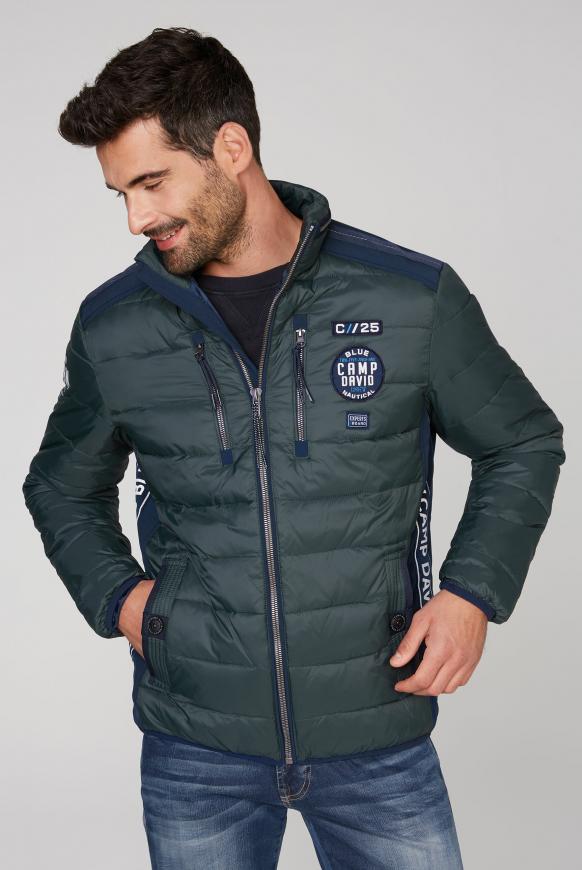 Jacke im Materialmix mit Rücken-Artwork