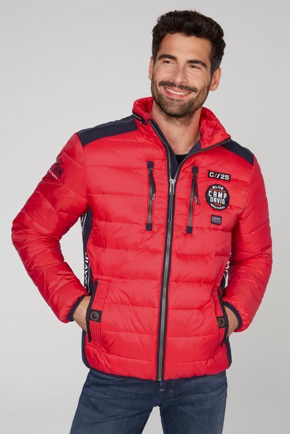 Jacke im Materialmix mit Rücken-Artwork