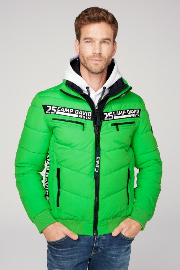 Jacke mit Doppelverschluss und Logo Tapes