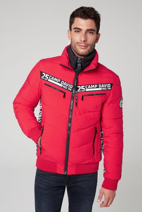 Jacke mit Doppelverschluss und Logo Tapes