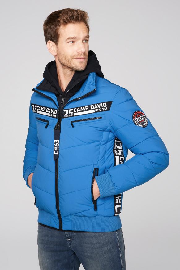 Jacke mit Doppelverschluss und Logo Tapes