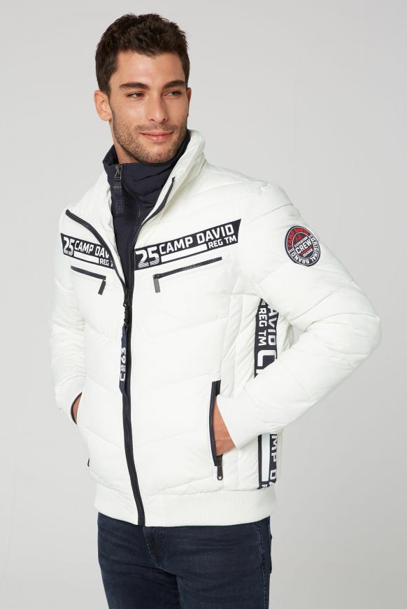 Jacke mit Doppelverschluss und Logo Tapes