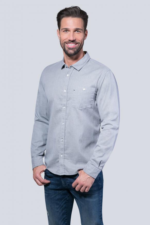 Jacquard Langarmhemd, Regular Fit