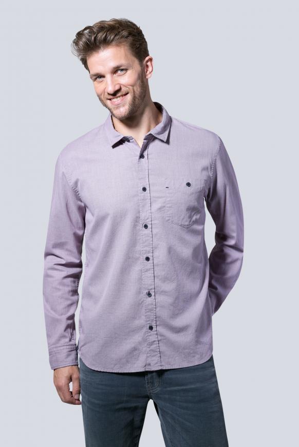 Jacquard Langarmhemd, Regular Fit