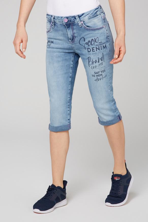 Jeans Bermudas RO:MY mit Wording Print