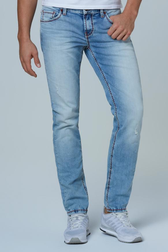 Camp David Soccx Jeans Br Ad Im Used Look Mit Bunten Nahten Light Used