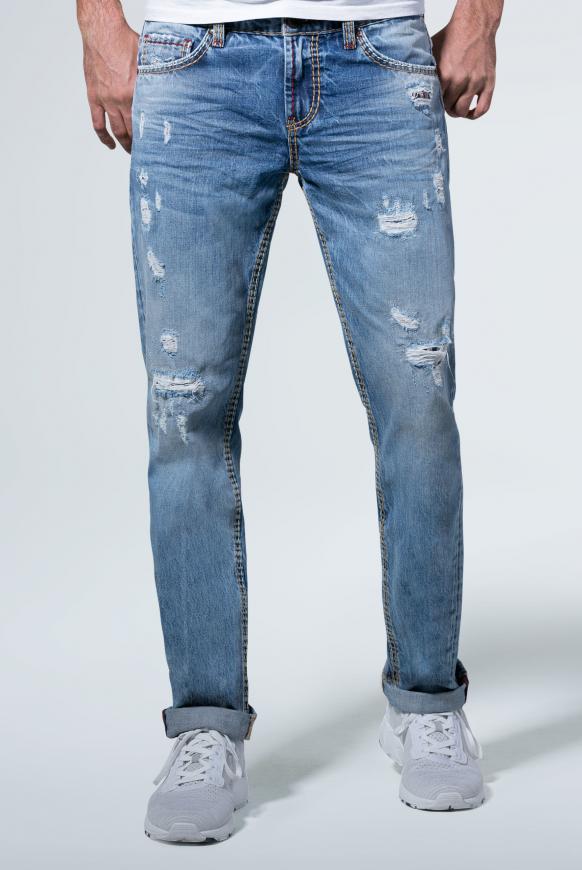 Jeans BR:AD im Used Look mit unterlegten Destroys