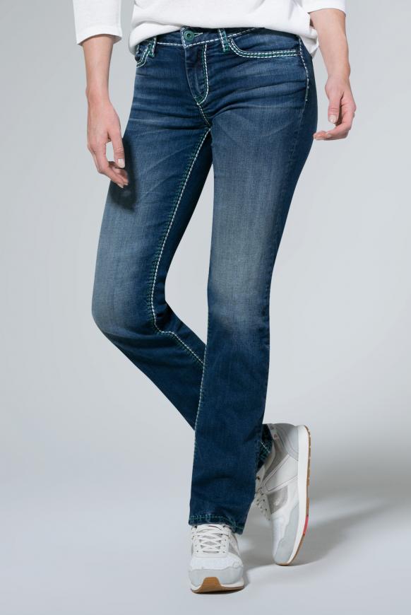 Jeans CO:LE mit Kontrastnähten und Boot Cut