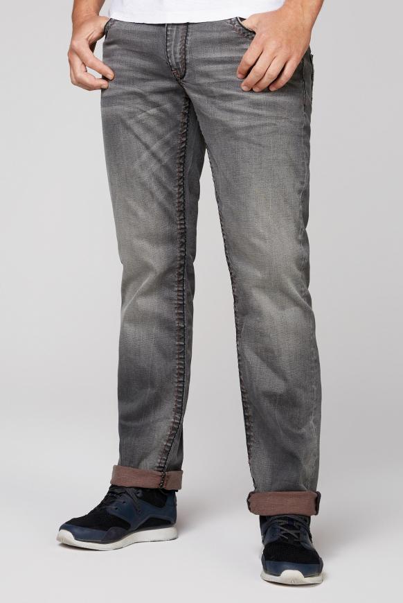 Jeans CO:NO mit zweifarbigen, breiten Nähten