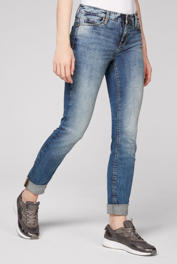 Jeans HE:DI mit Bleaching-Effekten authentic blue