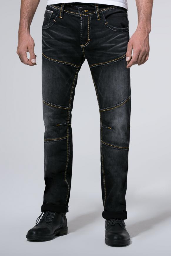 Jeans HE:RY im Vintage Look mit Biker-Elementen