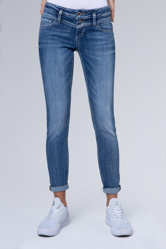 Jeans KA:RA in dark used mit Doppelknopf