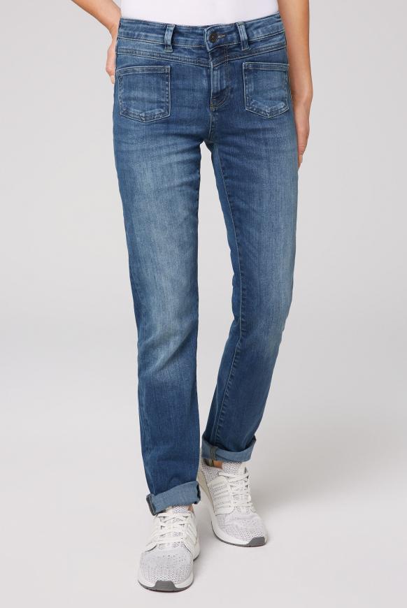 Jeans MA:LU mit Taschen-Detail