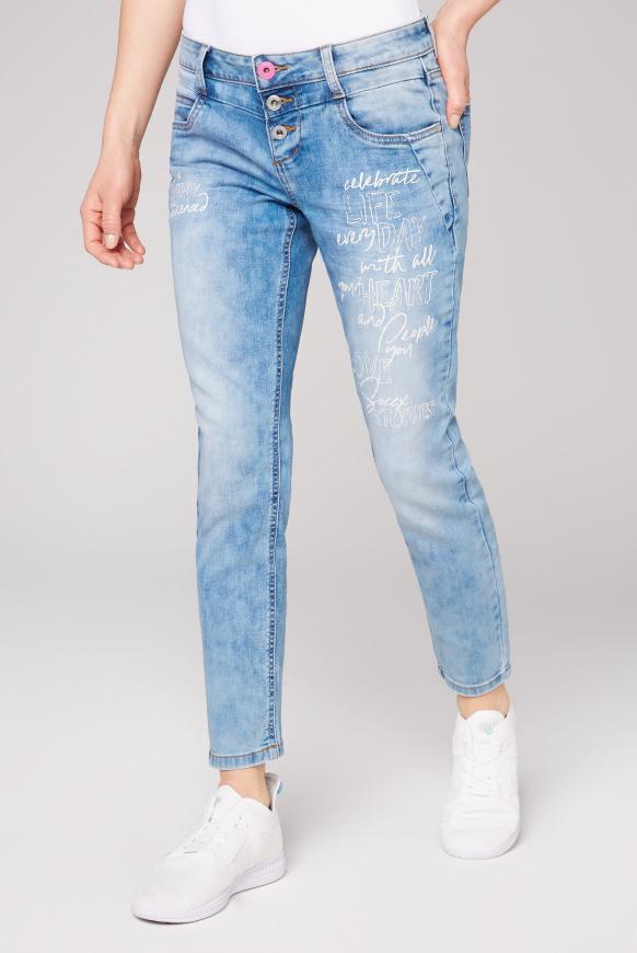 Jeans MI:RA Acid Washed mit Prints
