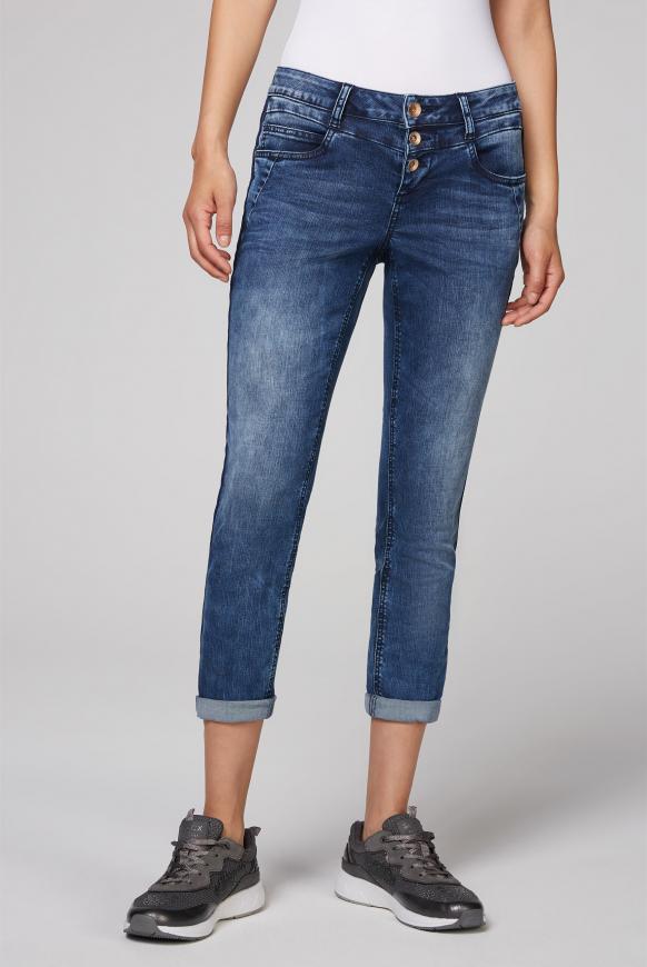 Jeans MI:RA mit Knopfleiste und Tape