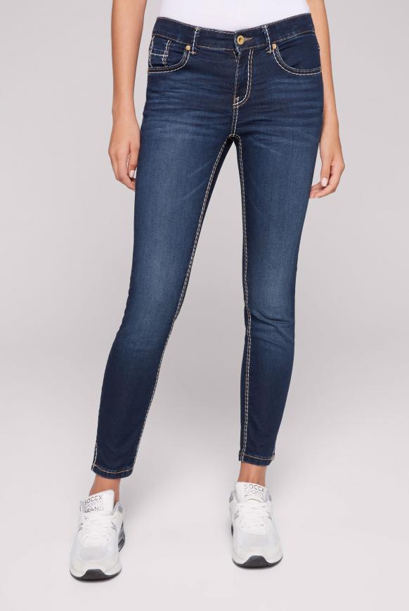 Jeans MI:RA mit Kontrastnähten blue used