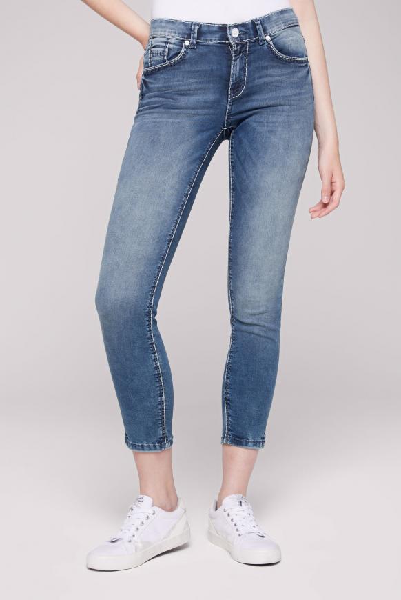 Jeans MI:RA mit zweifarbigen Nähten blue used