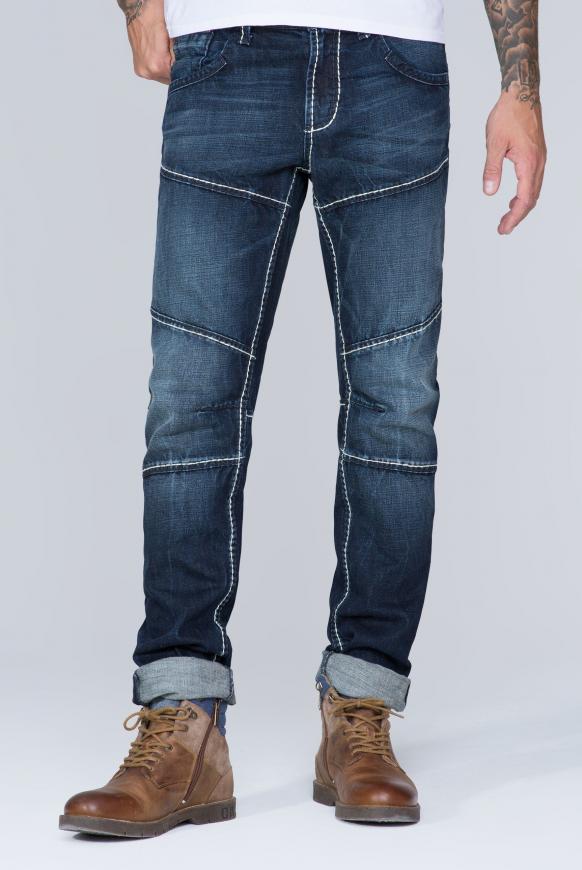 Jeans mit Biker-Elementen