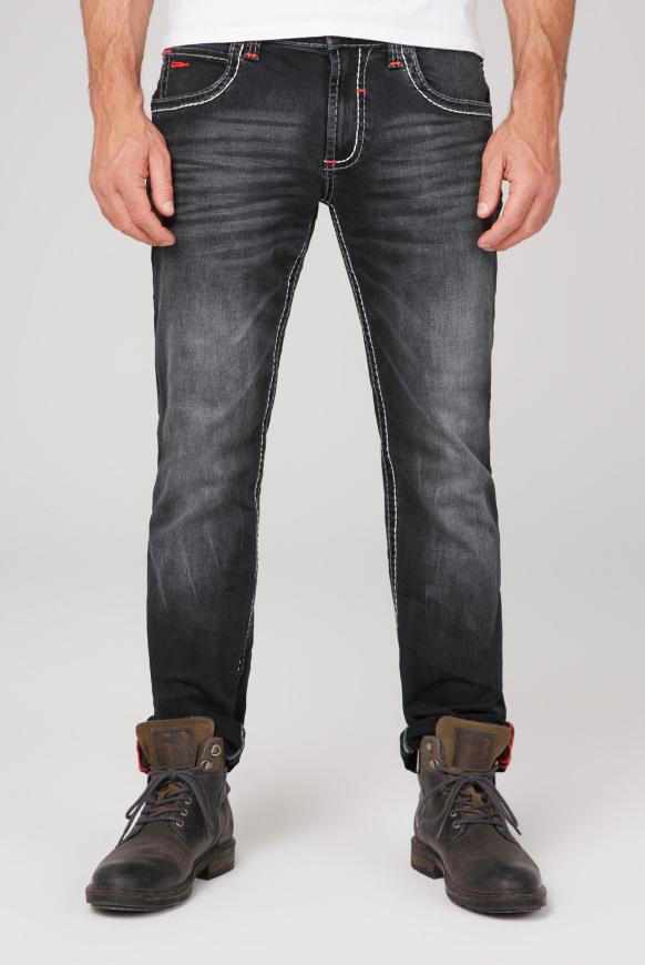 Jeans NI:CO mit Kontrastnähten anthra vintage