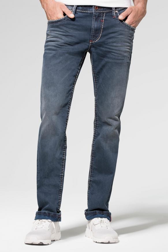 Jeans NI:CO mit Vintage-Waschung und breiten Nähten old blue used