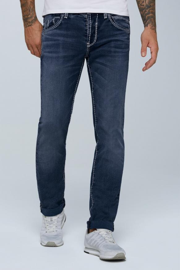 Jeans RO:BI mit Knopfverschluss und Used Look