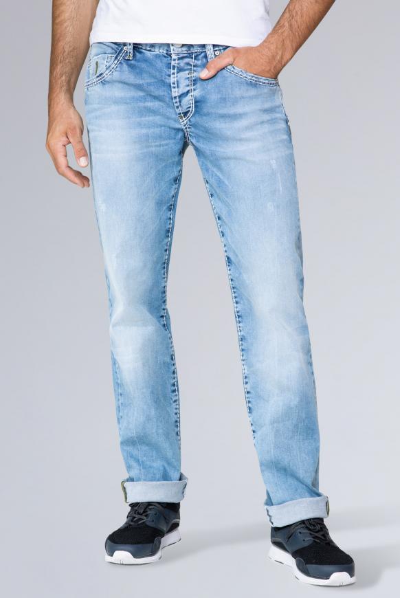 Jeans RO:BI mit Used-Optik und Knopfverschluss