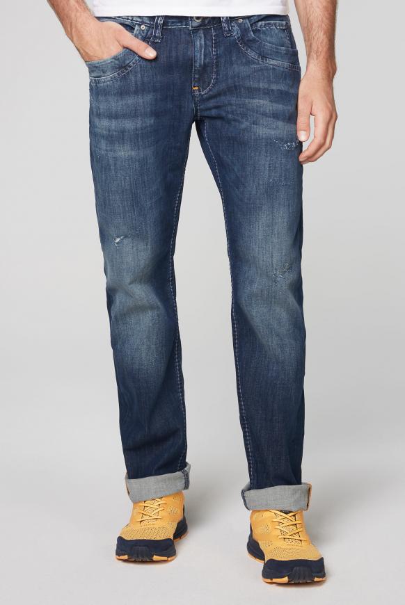 Jeans RU:SL Regular Fit mit Destroy-Effekten blue
