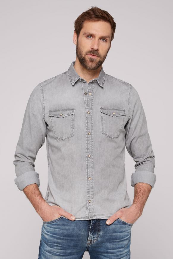 CAMP DAVID & SOCCX | Jeanshemd mit Klappentaschen light grey vintage