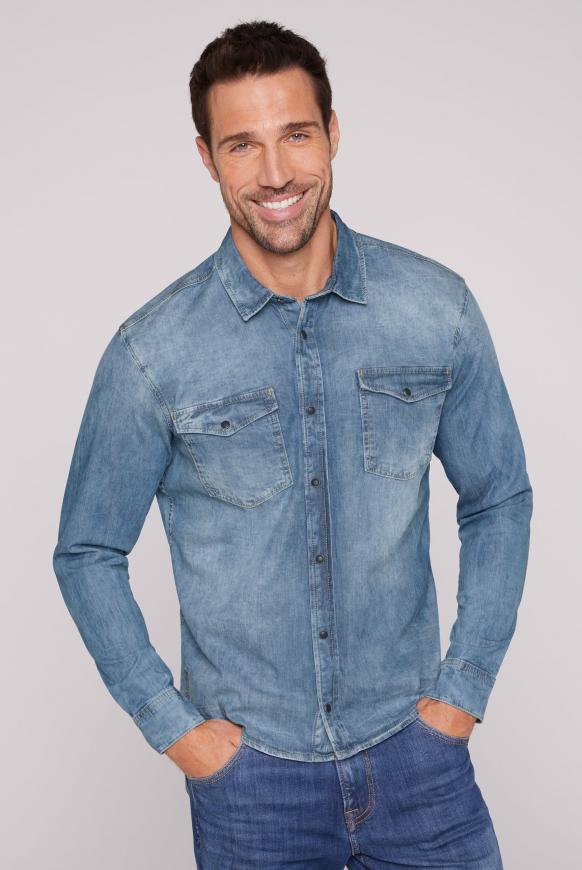 CAMP DAVID & SOCCX | Jeanshemd mit Klappentaschen medium blue used